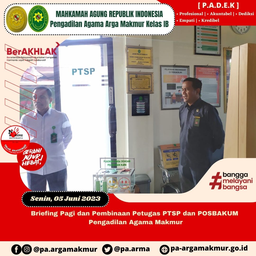 050623 Brefing PTSP dan POSBAKUM 1