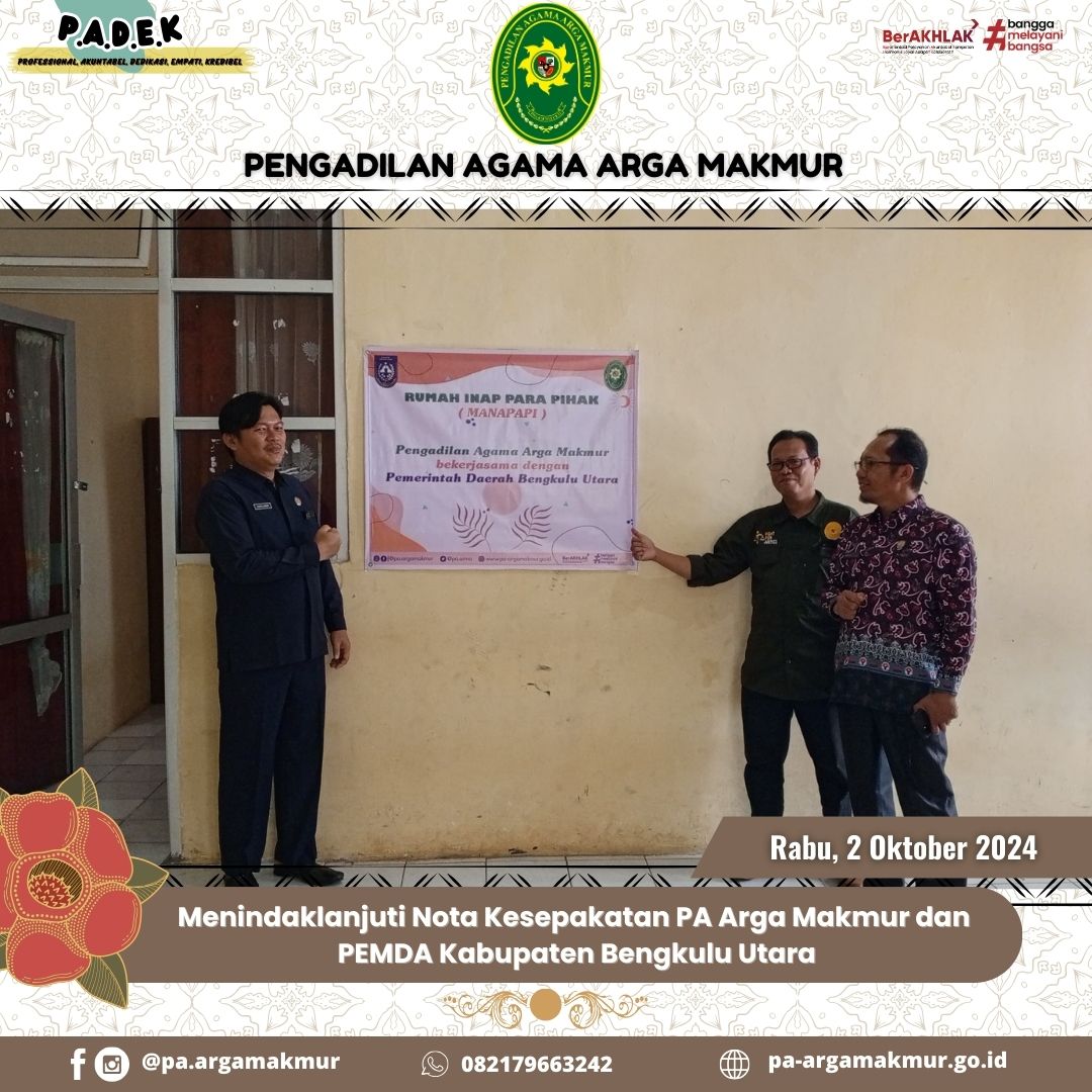 021024 Menindaklanjuti Nota Kesepakatan PA Arga Makmur dan PEMDA Kabupaten Bengkulu Utara