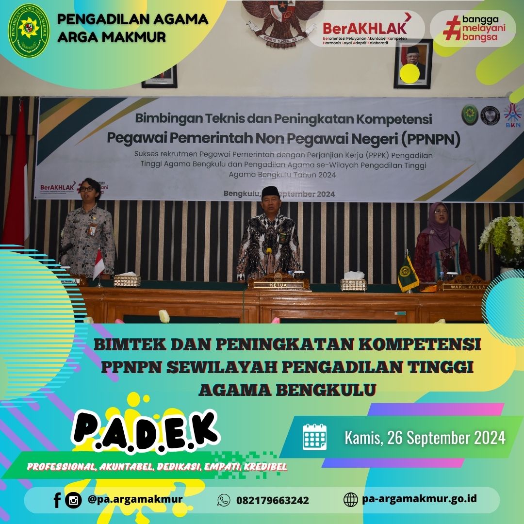 260924 BIMTEK dan Peningkatan Kompetensi PPNPN sewilayah PTA BKL