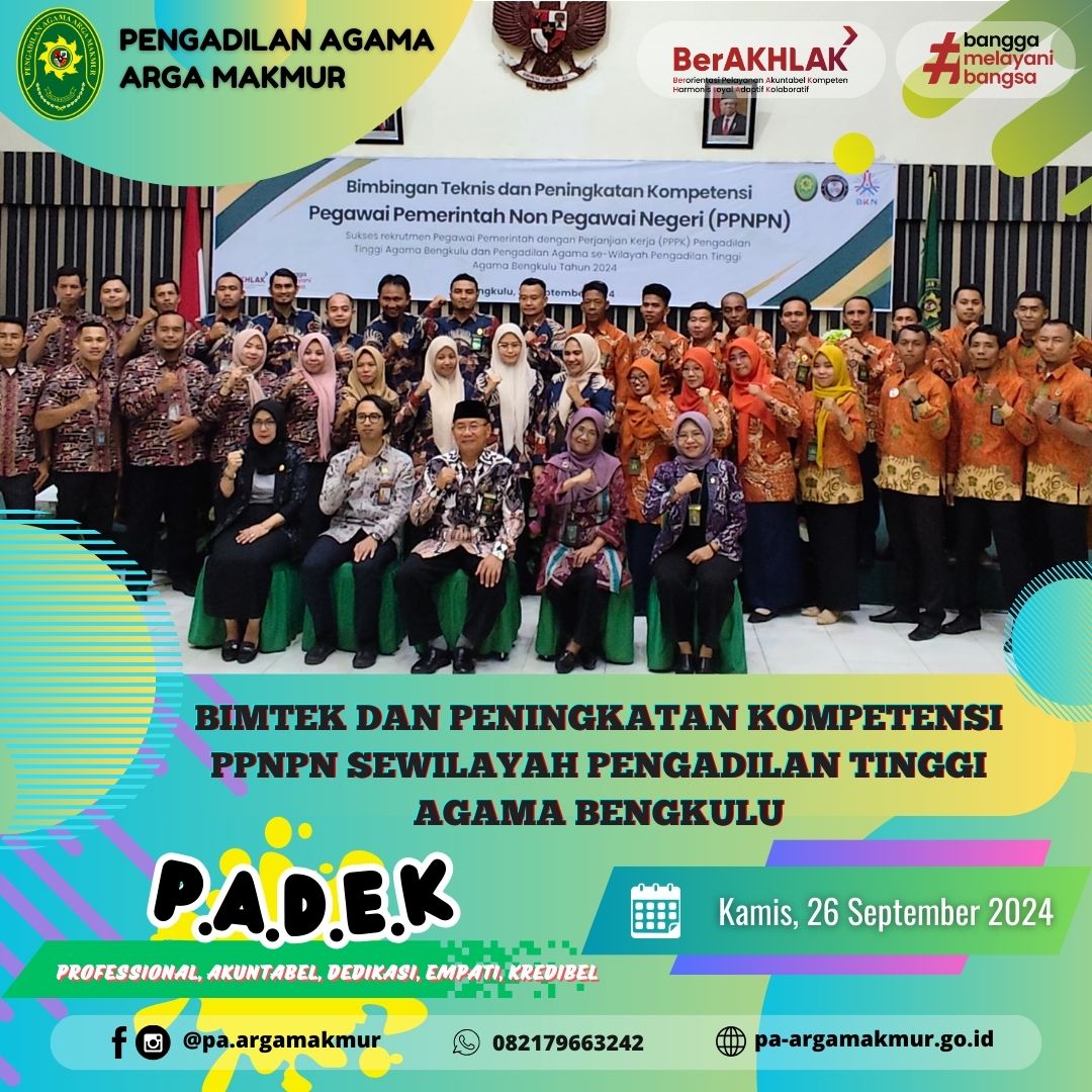 260924 BIMTEK dan Peningkatan Kompetensi PPNPN sewilayah PTA BKL 4