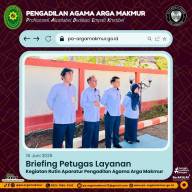 Briefing Pagi Petugas PTSP PA Arga Makmur, Tekankan Peningkatan Layanan Prima