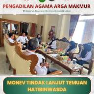 Ketua dan Wakil Ketua PA Arga Makmur Gelar Rapat Monev Tindak Lanjut Hasil Temuan HATIBINWASDA