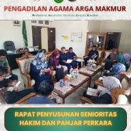 Rapat Penyusunan Senioritas Hakim dan Panjar Perkara di PA Arga Makmur