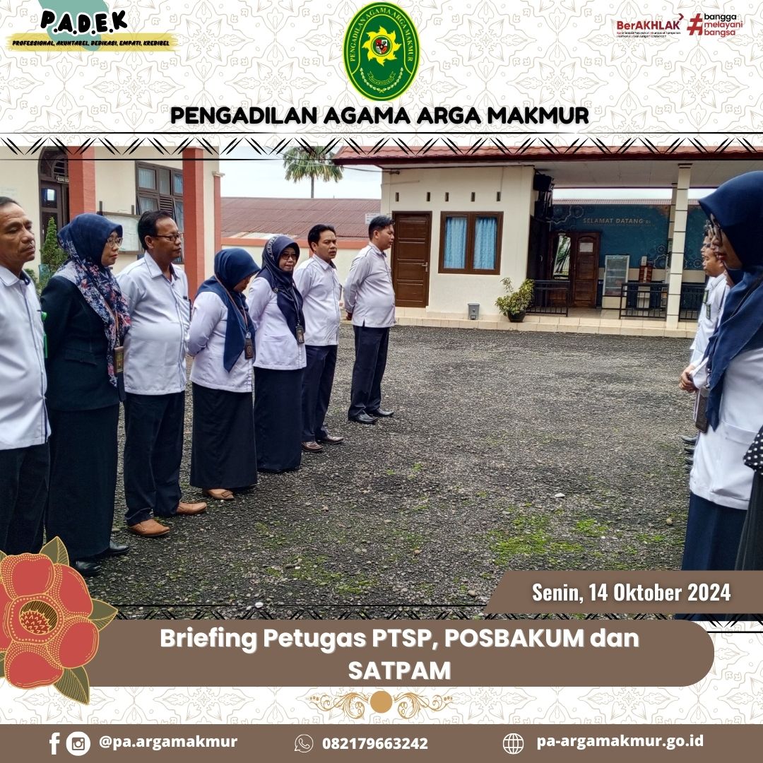 141024 Briefing PTSP dan POSBKAUM serta SATPAM