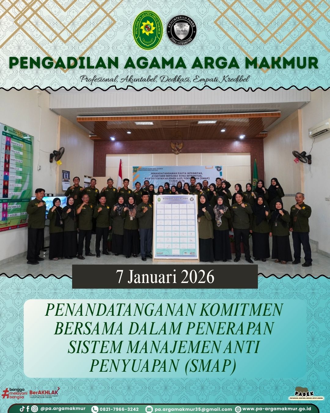 070125 Penandatangangan Komitmen bersama ZI dan SMAP 4